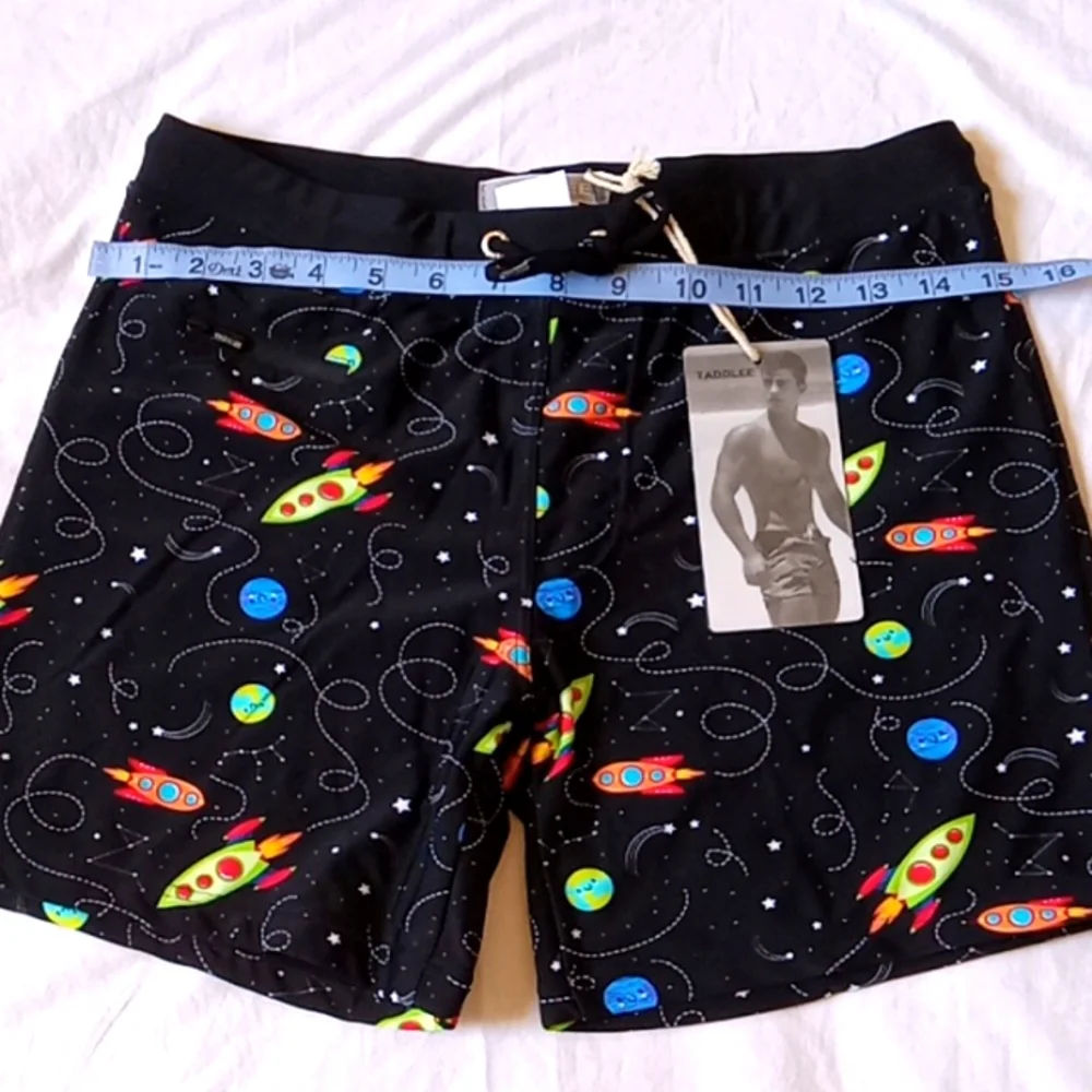 Taddlee Men Swim Brief Boxer Shorts Black Surf Board Shorts Trunks Size S